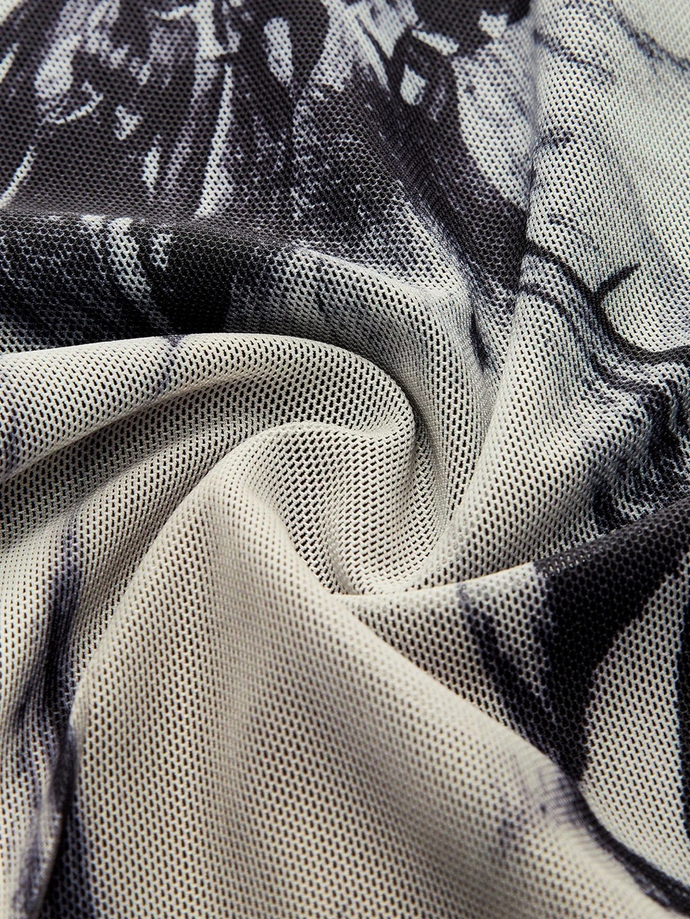 63 Mock Neck Printed Mesh Dress - Picture 7 of 8